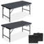 4Ft Black Multi-Functional Outdoor Folding Leisure Picnic Game Party Table (2-Pack Boxed)