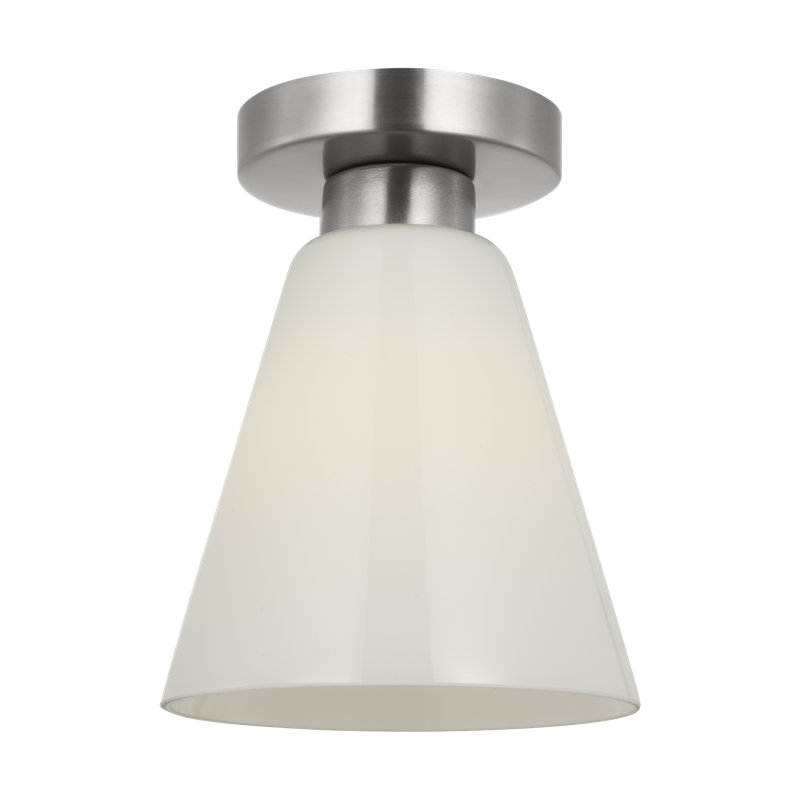 Plafonnier encastré à une lumière Nat Senta, Nickel brossé, Blanc