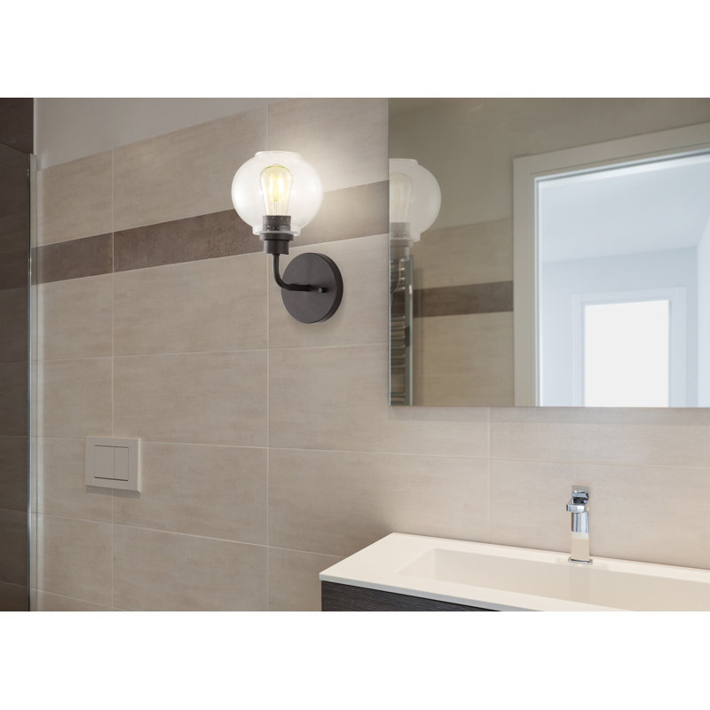 Éclairage pour meuble-lavabo rustique à DEL Daulton, Bronze frotté à l'huile, 1