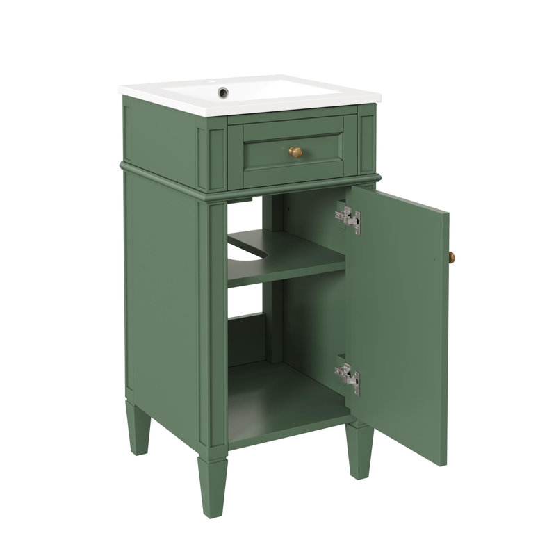 Meuble-lavabo de salle de bain avec lavabo en céramique