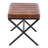 Faux Leather Pollman Iron Vanity Stool Chrome X-Shaped Metal Legs-863020965