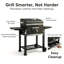 Barbecue au charbon de 54 pouces avec grille de maintien au chaud et roues