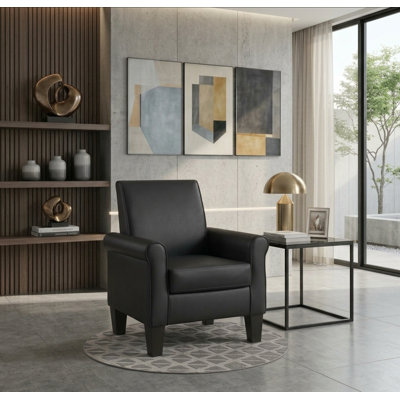Alrun Upholstered 29" Wide Faux Leather Armchair