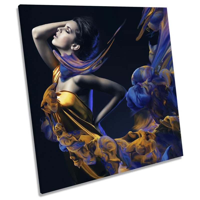 Z2351 Woman Fashion Dress - Wrapped Canvas Print, 40.6cm H x 40.6cm W x 2cm D