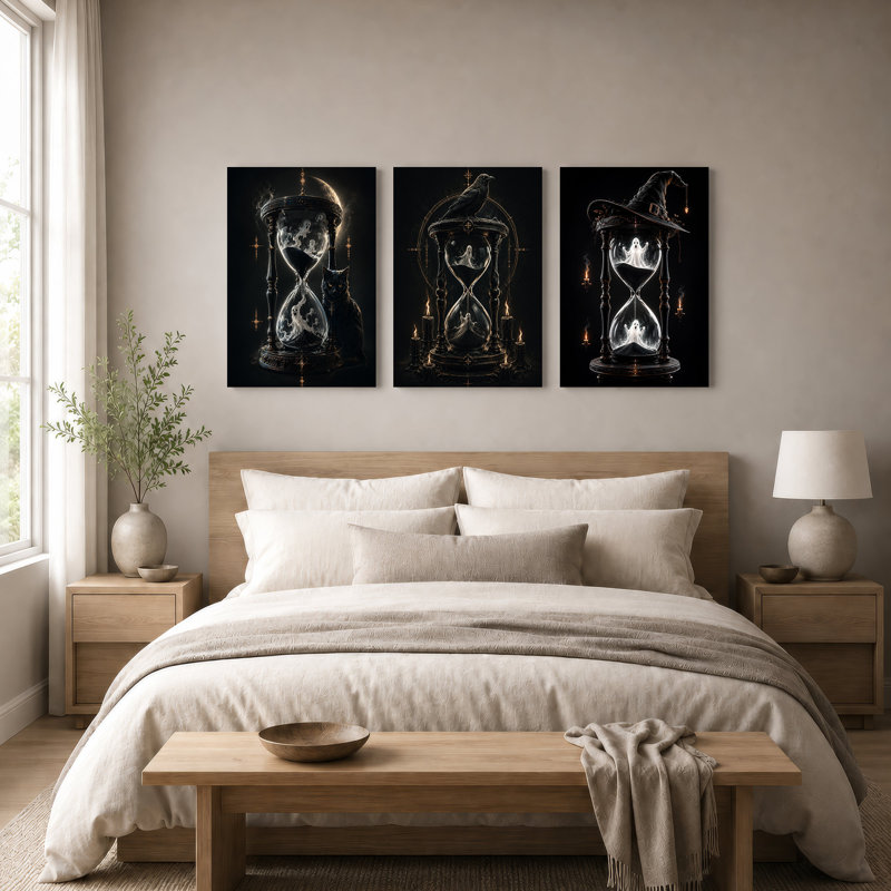 Ensemble de 3 toiles sombres gothiques sombres avec Halloween, 36"H x 24"W x 3pcs