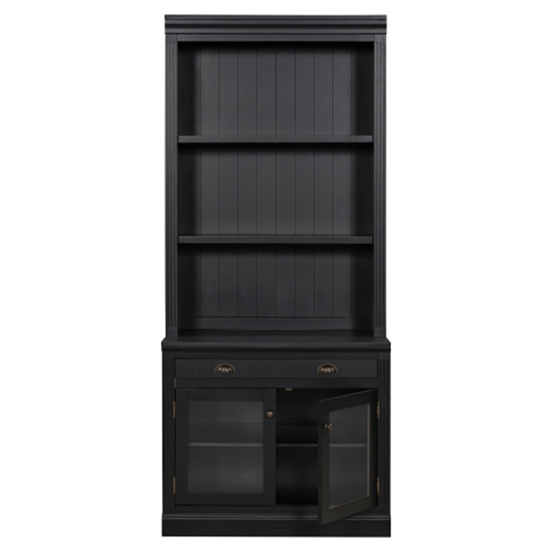 83.4"Tall Bookshelf with LED Lighting, Black