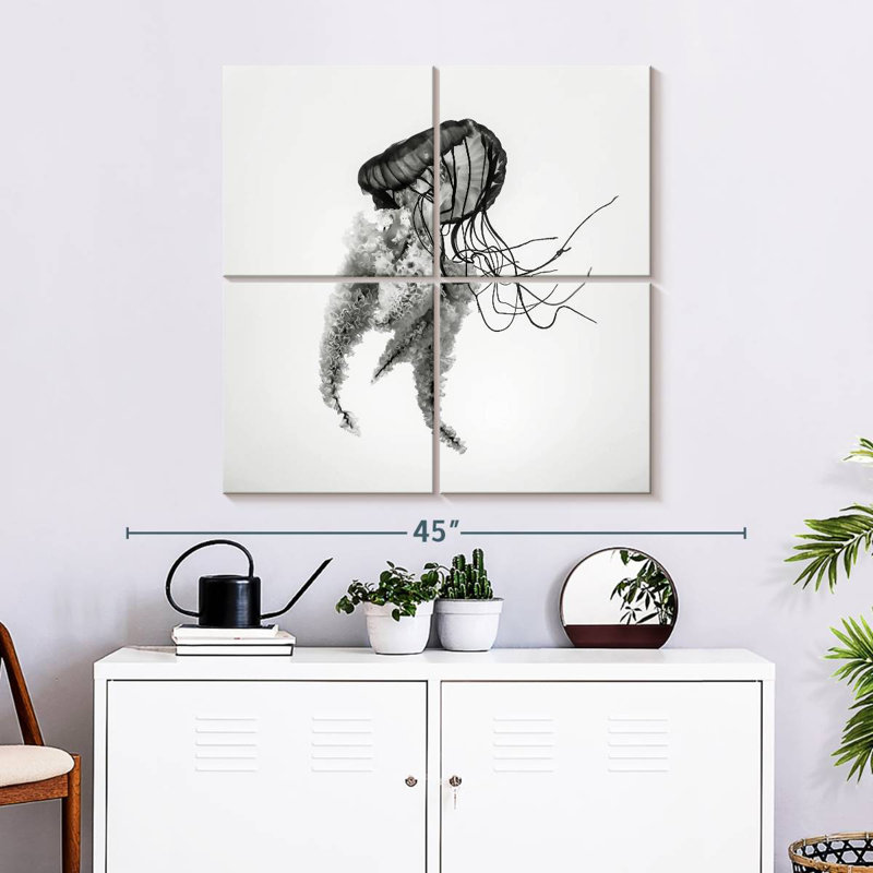 Brampt Monochrome Jellyfish, 32'' H x 32'' W