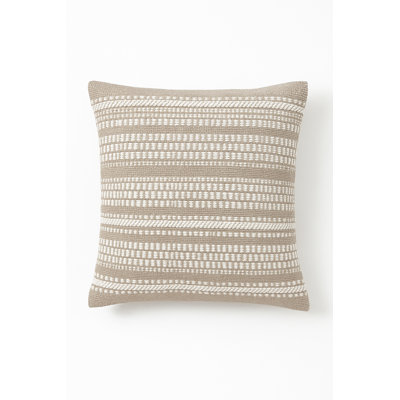 Rustic Beige Tulum Stripe Indoor Outdoor Pillow Cover 20x20
