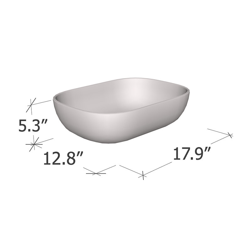 Meble Furniture 12.8" Ceramic Oval Vessel Bathroom Sink with Overflow, White