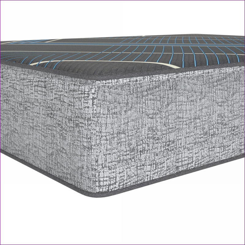 Mattresses, Restonic 13” Medium Comfort King Mattress with Cooling Gel Foam | Foam | Grey+Blue, King