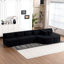 Canapé en polyester avec accoudoirs carrés pour une assise confortable et une décoration de salon moderne, idéal pour les réunions de famille