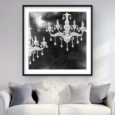 White Chandeliers - Industrial Bedroom Framed Matted Print