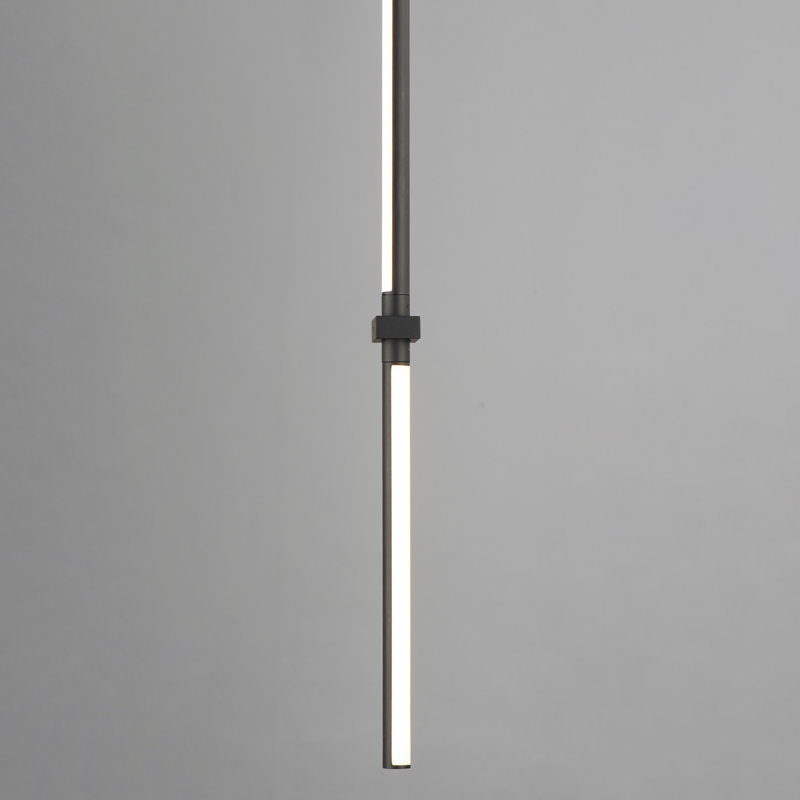 Luminaire suspendu cylindrique simple à DEL 3 lumières Katushka, Noir