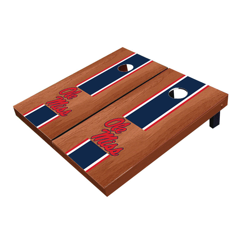 Planches de cornhole à rayures 2 'x 3' NCAA, Bois de rose marine assorti, Rebels d'Ole Miss