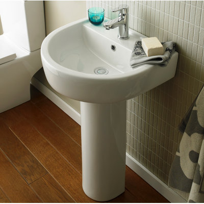 Nuie Provost 520mm L x 450mm W White Vitreous China U-Shaped Sink with Overflow