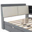 Lit moderne, lit plateforme en bois avec lit gigogne, tablettes et tête de lit avec rangement