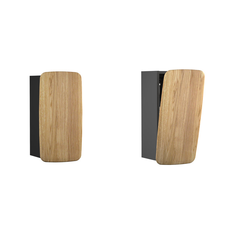 Inwood Bathroom Cabinet, Grey Diamond / Natural Oak Wood/Black