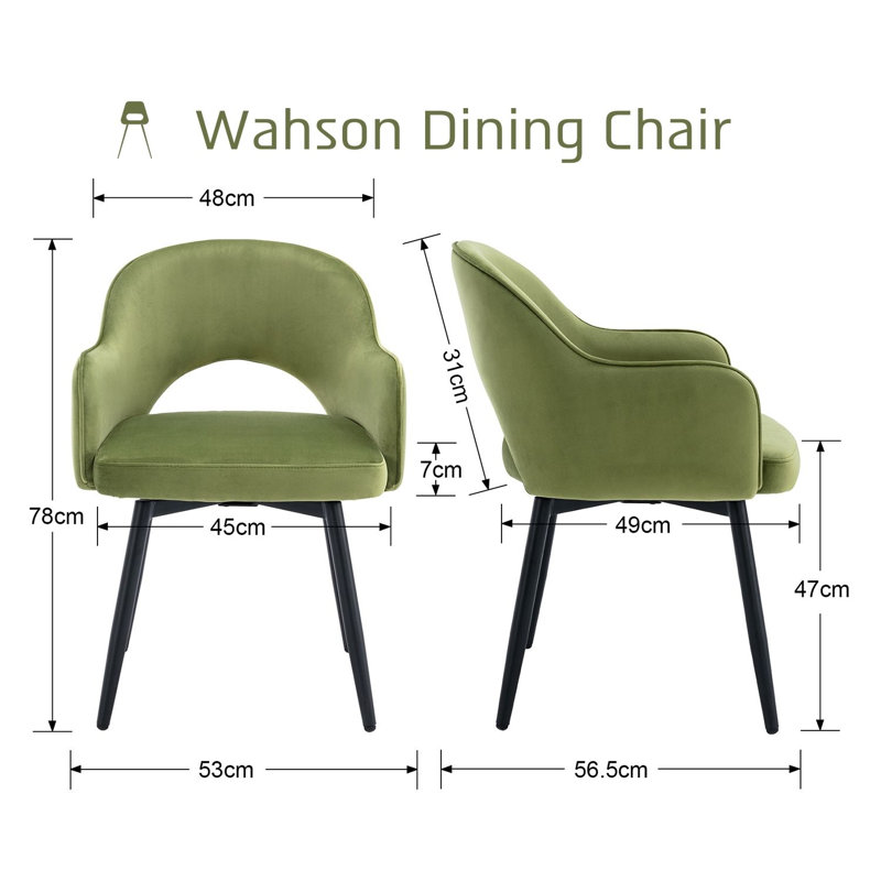 EWX19027DC 47cm H Side Chair, Green