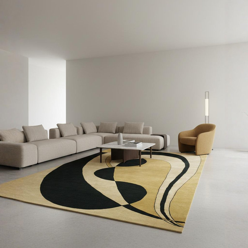 Tapis en laine touffeté à la main Caines Authentic, Rectangle 7 pi 9 po x 10 pi 6 po