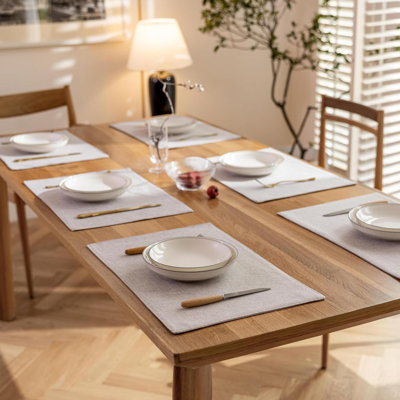 Placemats Set Of 8 Washable Fabric Place Mats Heat Resistant Linen Placemat For Indoor Kitchen Dining Room Tables