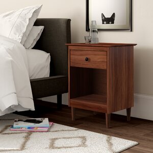 Bhuneshwar 1-Drawer Solid Wood Nightstand