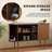 55" Sideboard Buffer Cabinet with Fluted Slide Doors,Tambour Storage Cabinet with Shelves-988185646