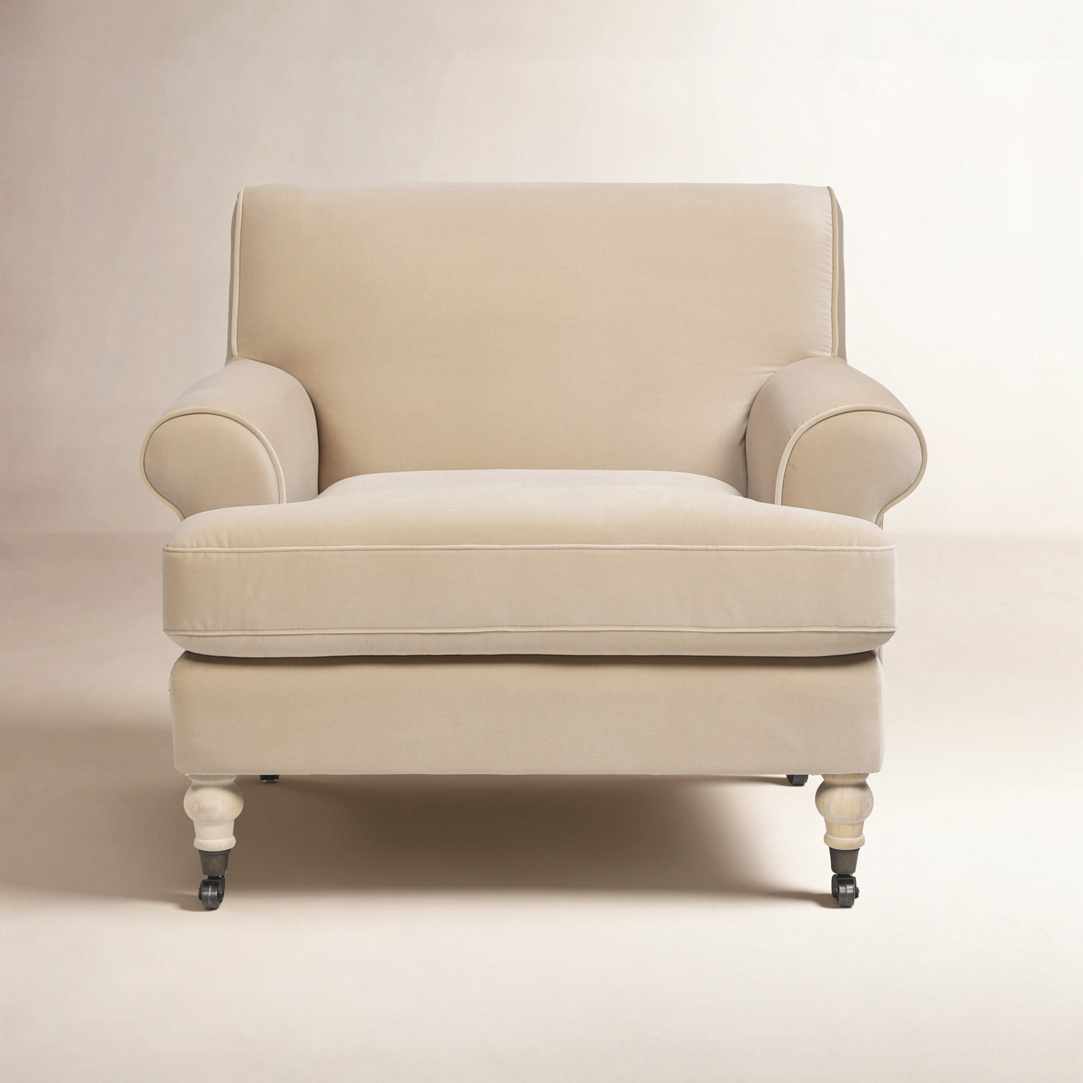 Harbor Armchair, Fawn Brown Velvet
