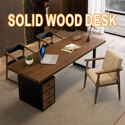 Maltina 4 Piece Solid Wood Writing Desk Office Set with Chair
