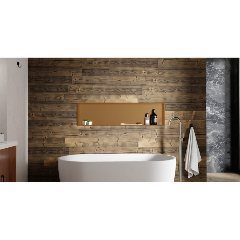 Niche de douche encastrée en or rose brossé l 48 po x H 12,6 po Badeloft, Or rosé brossé