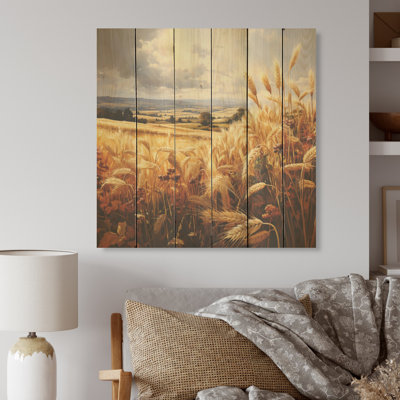 Countryside Rhapsody - Farm Wood Wall Art On Natural Pine Wood