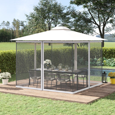 10' X 13' Gazebo And Canopy Sidewall Mesh Netting Replacement, White. Prevents Winged Debris Intrusion. Easy Installation Procedure. Compatible With Diverse 10'X13' Types. Crafted Fends Off Critters