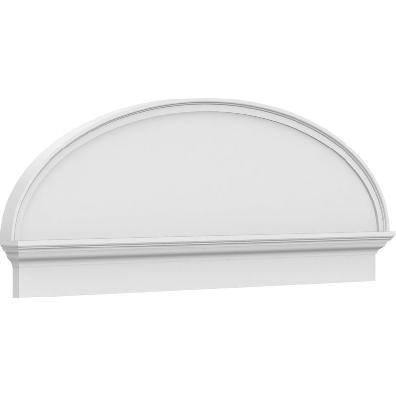 Fronton elliptique en PVC de qualité architecturale lisse, H 21 3/8 po x l 58 po x P 2 3/4 po