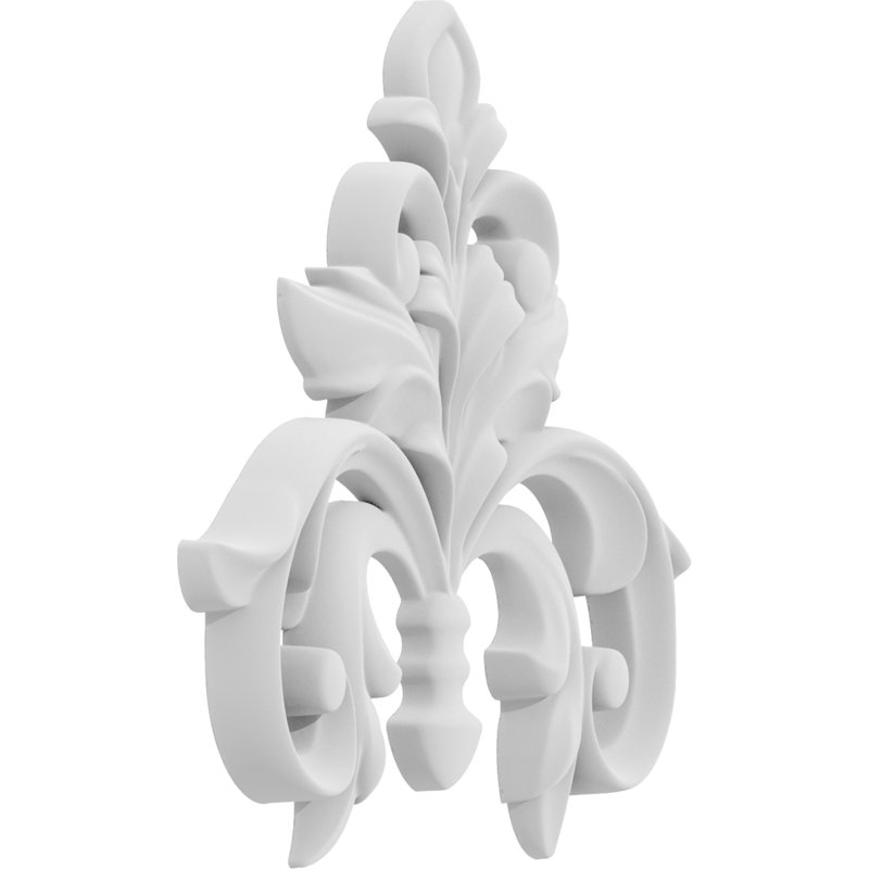 Elyria H W D Composite Rosette Applique, 8" H x 6" W x .63" D