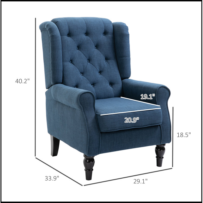 Button-Tufted Accent Chair with High Wingback