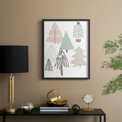 Arbre de Noël, collection de croquis B, reproduction encadrée - bois massif