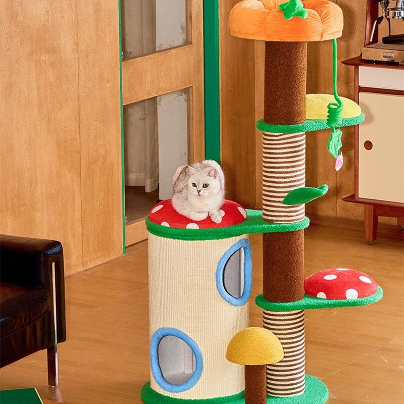 5 Tiers Cat Tree with Condons,Perch,Scratching Posts