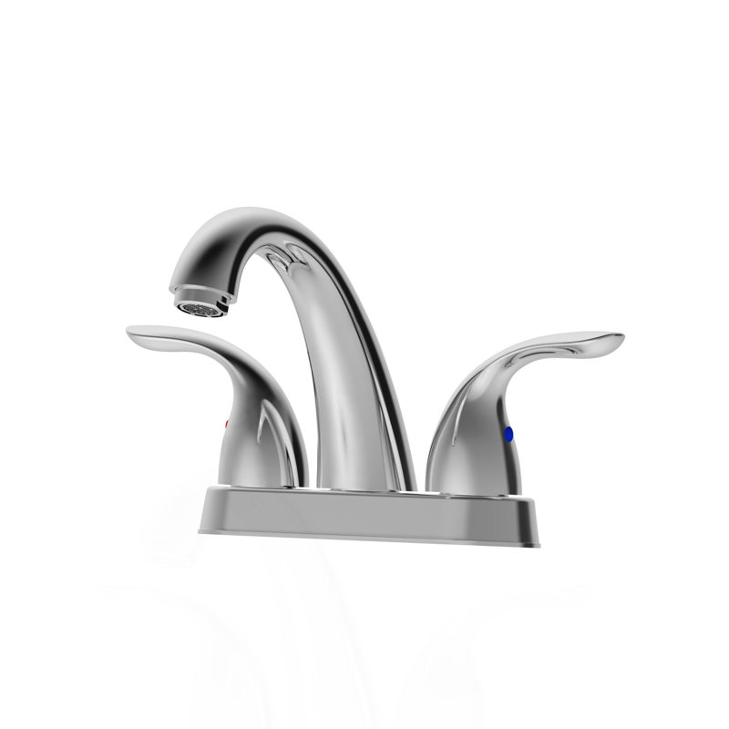 Robinet de lavabo de salle de bain à 2 poignées 5,45 po certifiées CUPC par deux (finition chromée)