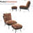Keiralyn Accent Chair with Ottoman, Leathaire Fabric Armless Chair, Upholstered Leisure Chairs-987265679