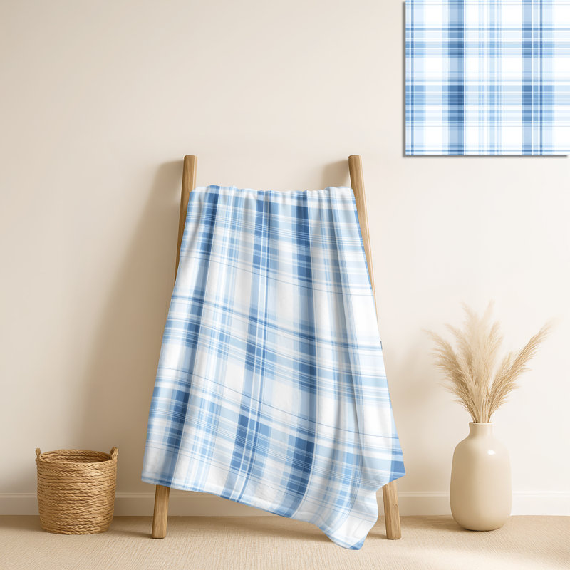 Plaid bleu brume - doudou bord de mer douillet moderne