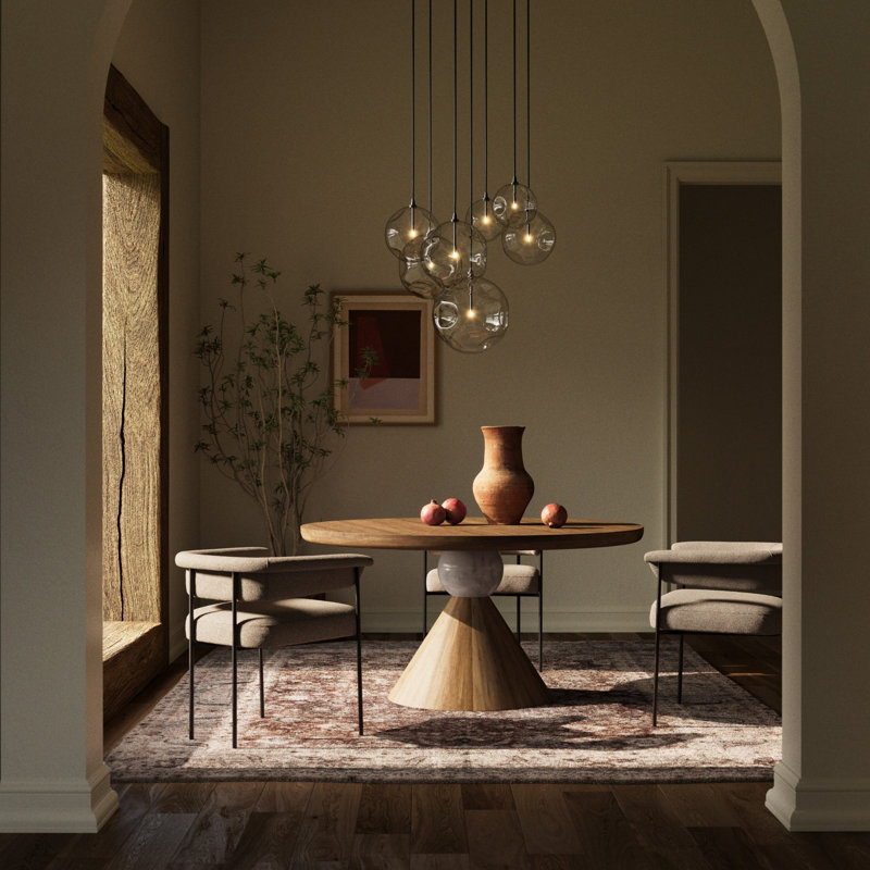 Cluster 7 - Light Chandelier, Black Gunmetal, Clear Asymerical