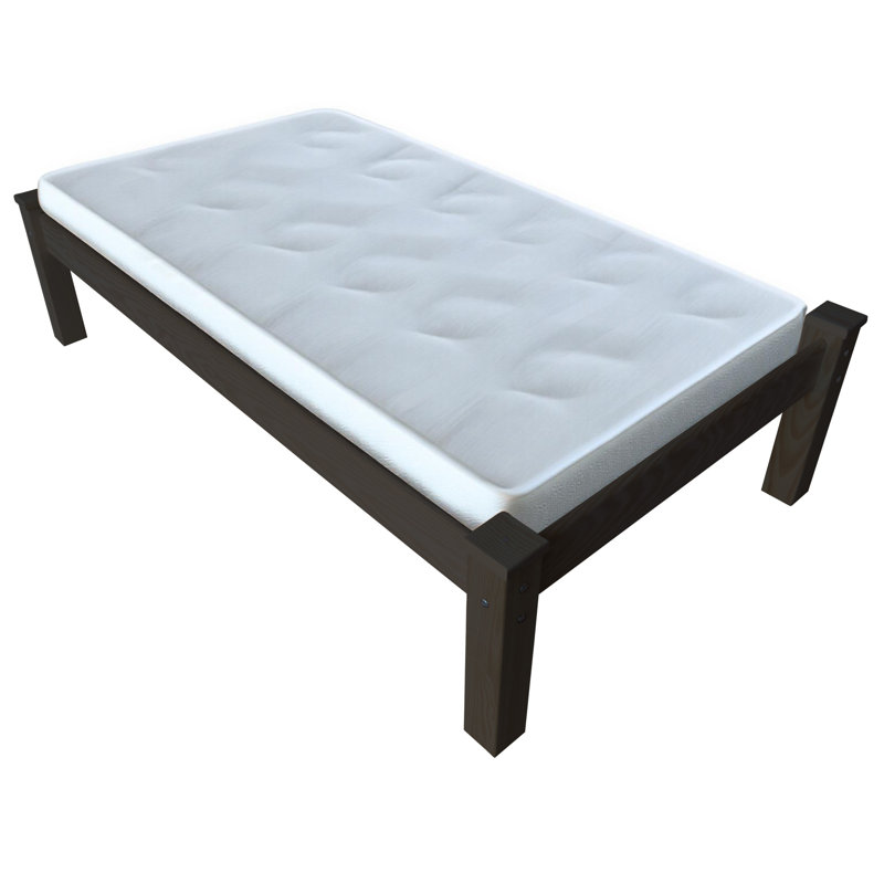 Dark Brown Solid Wood Twin Bed Frame
