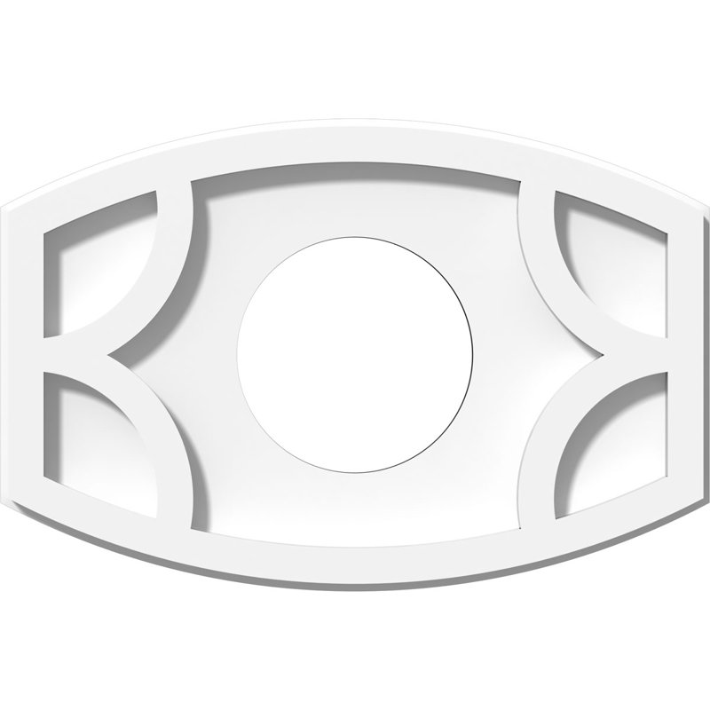 Médaillon de plafond contemporain en PVC de qualité architecturale Kailey, H 1 po x l 12 po x P 8 po