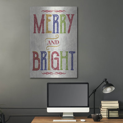  «Merry & Bright» par Erin Clark, art mural en métal, 24 po x 36 po