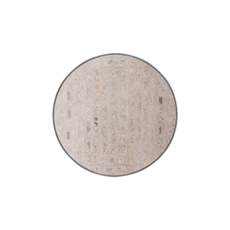 Machine Washable Gray Area Rug, Round 3'