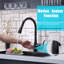 Robinet de cuisine extractible à poignée double avec accessoires