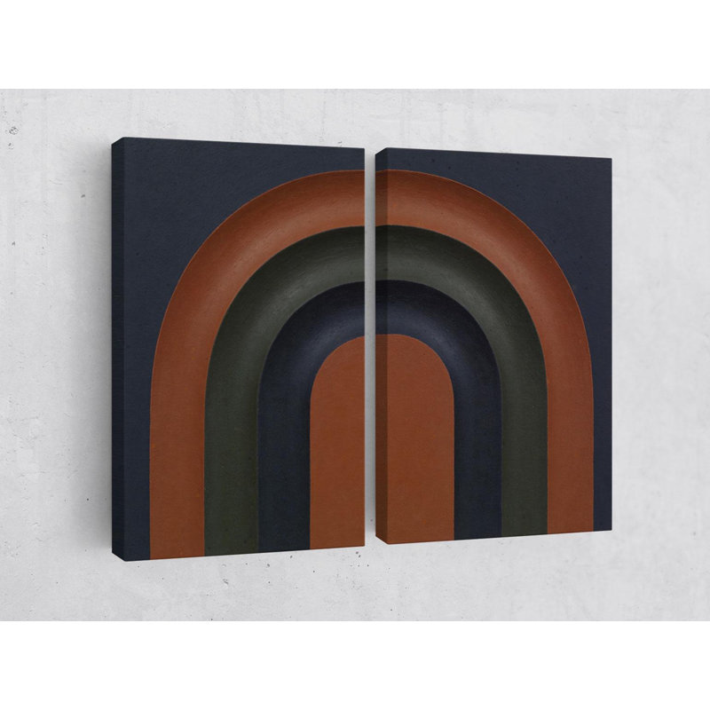 Reproduction sur toile de style Mid Century Modern, L 40 po x H 60 po (2 pièces) = taille totale de 6, Toile tendue
