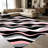 1PC pink black light grey off-white wavy stripe abstract retro area rugs for Living Room, Soft and Comfortable, Suitable for all seasons, easy-to-maintain, machine washable Indoor floor mat, Under Table Farmhouse suitable for dining room, bedroom,-129934843