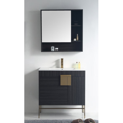 Verlene 32'' Single Bathroom Vanity with Ceramic Top