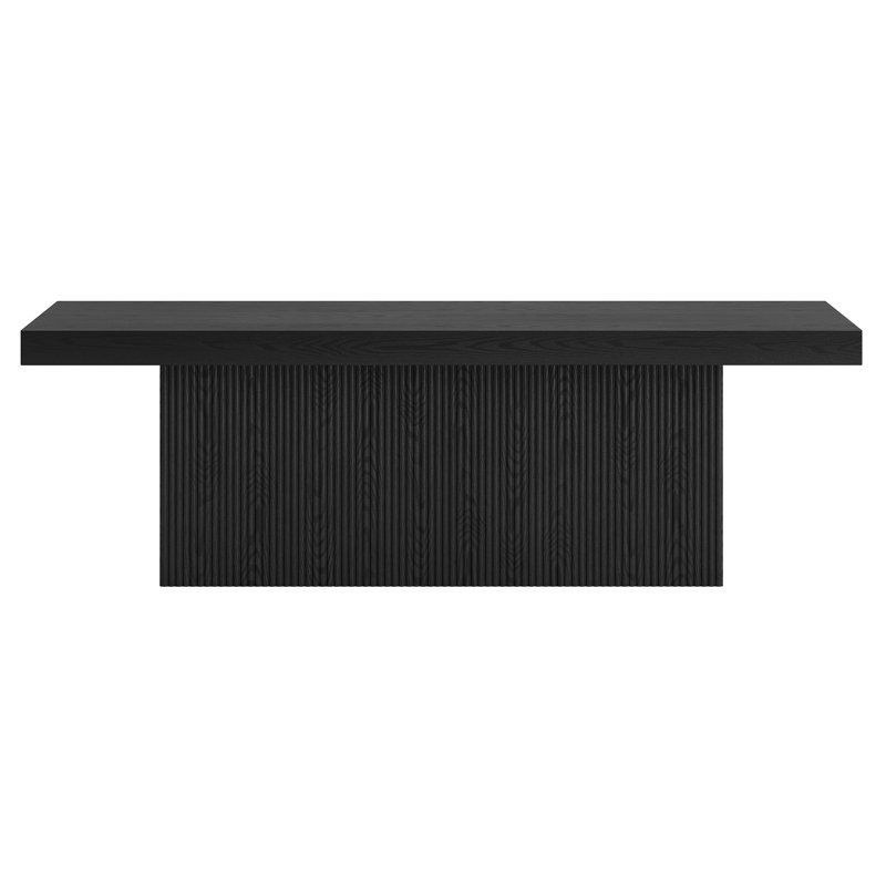 Karyme 48" Wide Rectangular Coffee Table, Black Grain