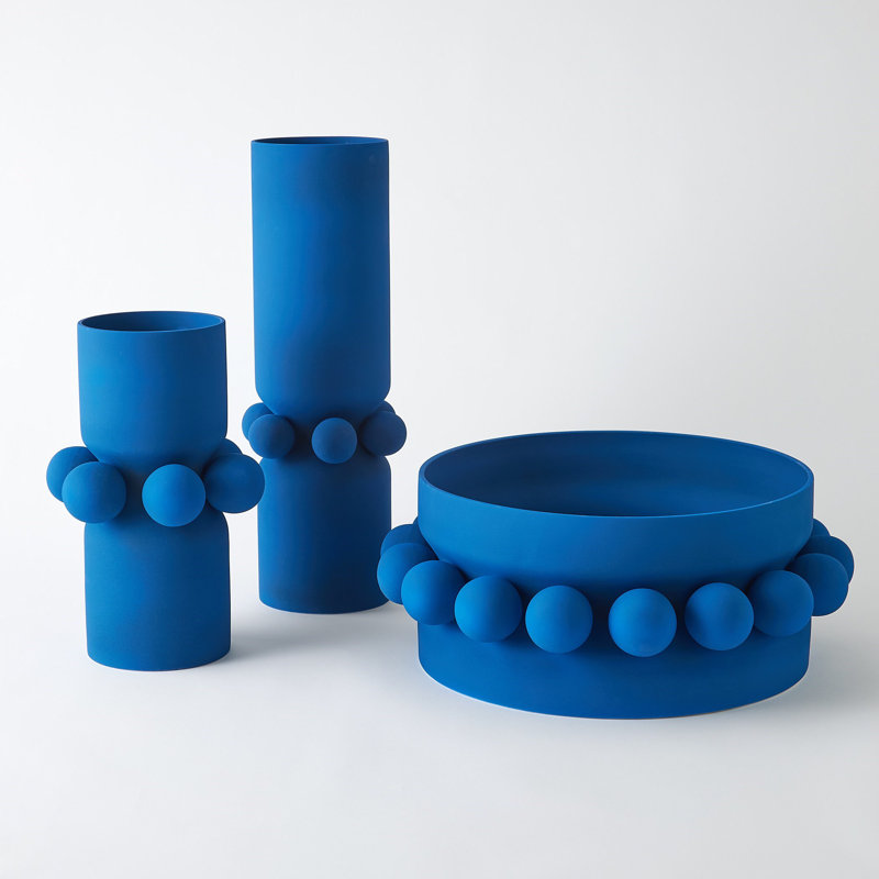 Hera Handmade Ceramic Table Vase, Cobalt, 20.75" H x 8" W x 8" D